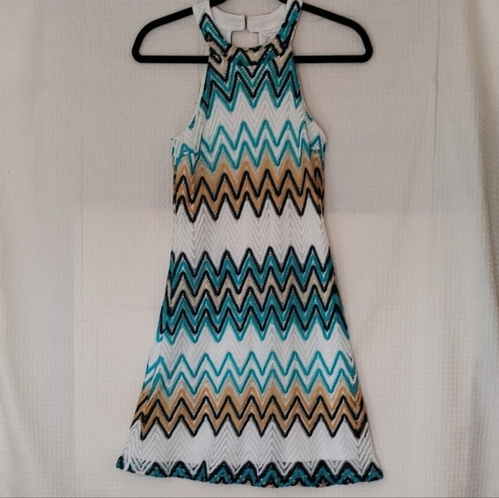 Candie's Halter Zig Zag Crochet Dress Size Small